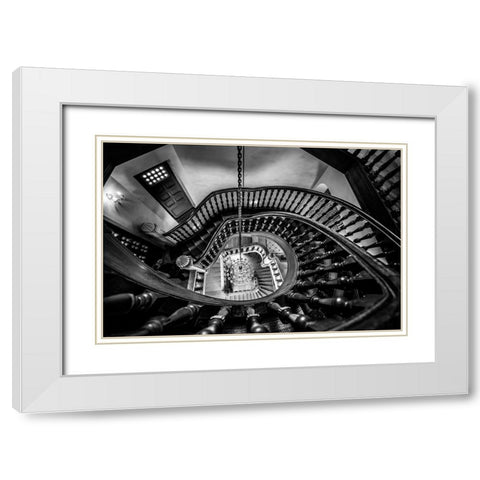 Once Up White Modern Wood Framed Art Print with Double Matting by D. Pop, Ovi