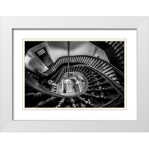 Once Up White Modern Wood Framed Art Print with Double Matting by D. Pop, Ovi