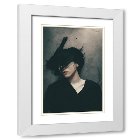 Disturbance Of Mind White Modern Wood Framed Art Print with Double Matting by Sangan, Kurosaki