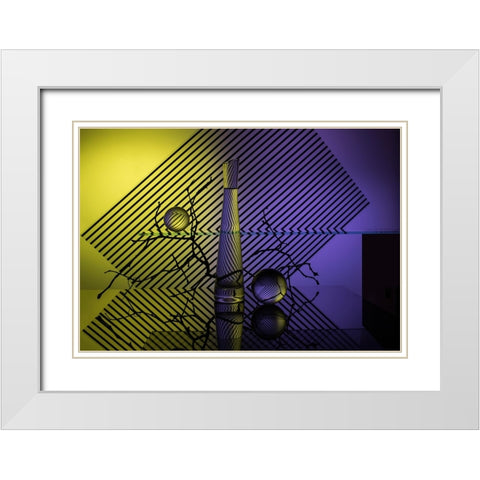 From The Series Qexperiments With Glassq White Modern Wood Framed Art Print with Double Matting by Popov, Evgeniy