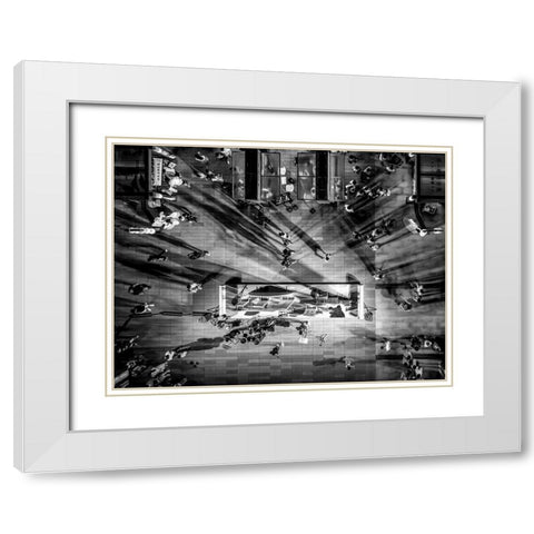 Light And Shadow White Modern Wood Framed Art Print with Double Matting by Yu Wu, Irene