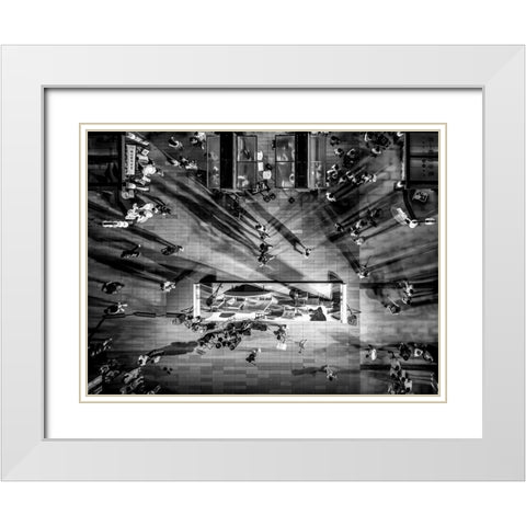 Light And Shadow White Modern Wood Framed Art Print with Double Matting by Yu Wu, Irene