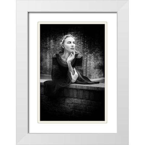 Stella White Modern Wood Framed Art Print with Double Matting by Slotboom, Jan