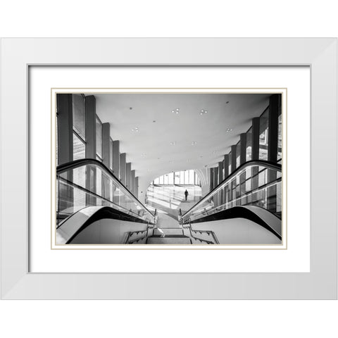 Metro 04 White Modern Wood Framed Art Print with Double Matting by Alsharif, Yahia