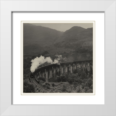 Hogwarts Express White Modern Wood Framed Art Print with Double Matting by Majewski, Pawel