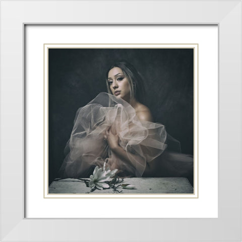 Flowers Fill The World With Beauty White Modern Wood Framed Art Print with Double Matting by Franke, Ruth