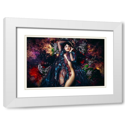 The way She blooms White Modern Wood Framed Art Print with Double Matting by Bolgov (Axe), Ruslan