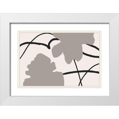 FLOWER WALL White Modern Wood Framed Art Print with Double Matting by 1x Studio II