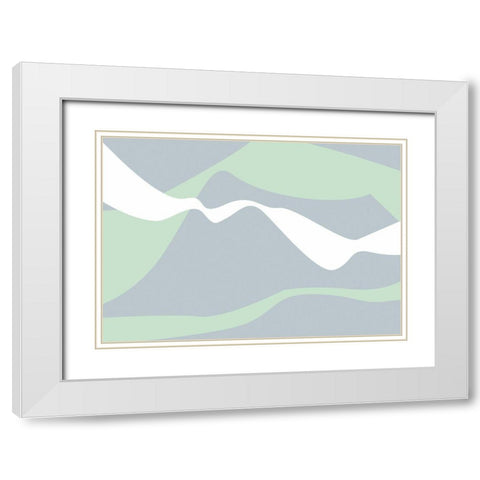 Mountain Waves White Modern Wood Framed Art Print with Double Matting by 1x Studio II