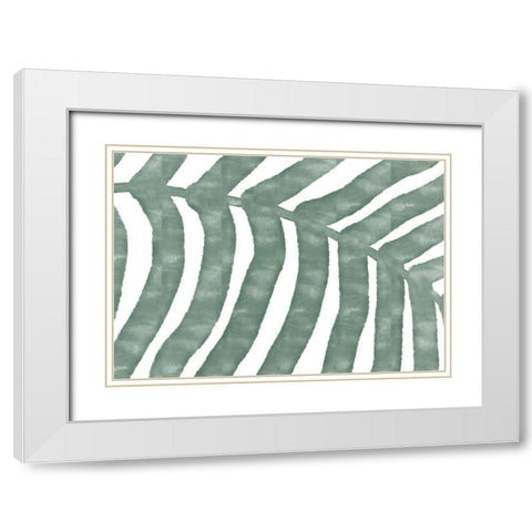 LEAF GREEN White Modern Wood Framed Art Print with Double Matting by 1x Studio II