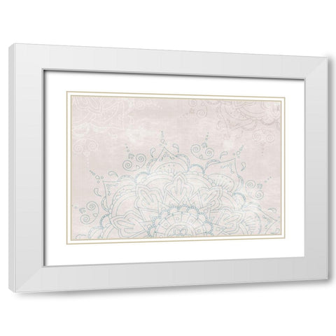 ABSTRACT MANDALA White Modern Wood Framed Art Print with Double Matting by 1x Studio II