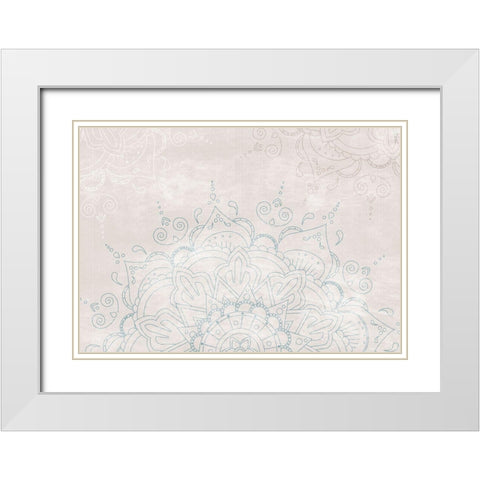 ABSTRACT MANDALA White Modern Wood Framed Art Print with Double Matting by 1x Studio II