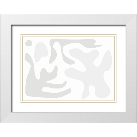 French Pattern 02 White Modern Wood Framed Art Print with Double Matting by 1x Studio II
