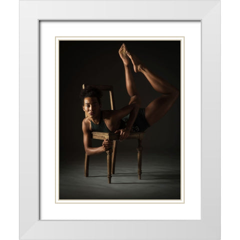 About Using A Chair II White Modern Wood Framed Art Print with Double Matting by K. Schoeps, Axel