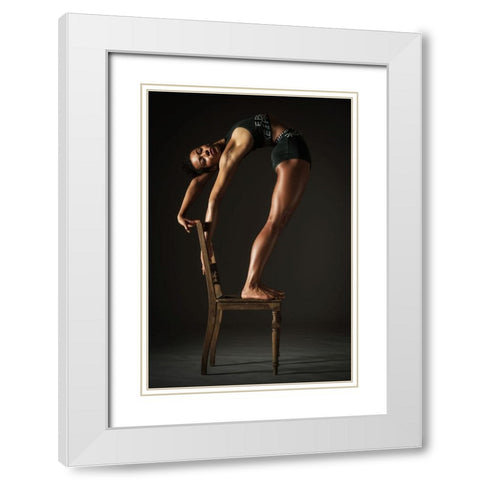 About Using A Chair III White Modern Wood Framed Art Print with Double Matting by K. Schoeps, Axel