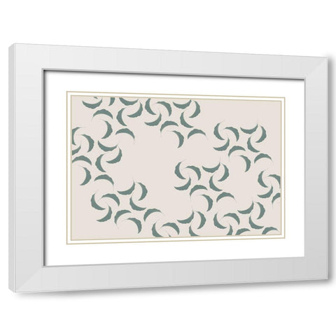 Green Banana Leaves White Modern Wood Framed Art Print with Double Matting by 1x Studio II