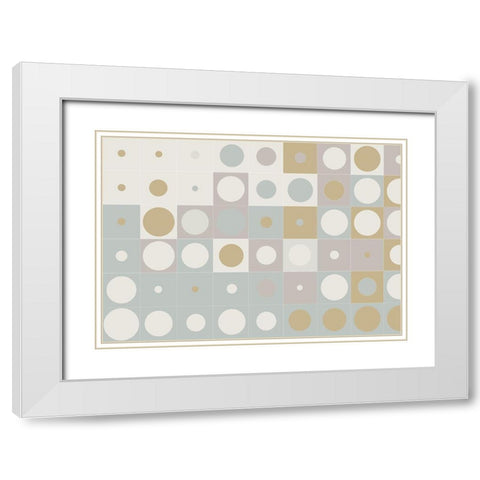 Bubble Cubes White Modern Wood Framed Art Print with Double Matting by 1x Studio II