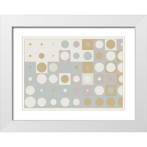 Bubble Cubes White Modern Wood Framed Art Print with Double Matting by 1x Studio II