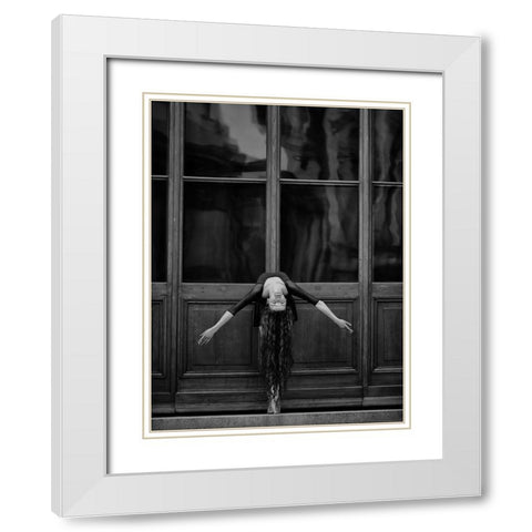 Taisia White Modern Wood Framed Art Print with Double Matting by Kapsha, Eduards