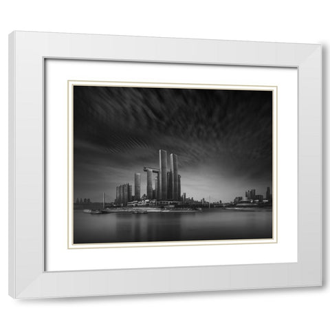 Full Sail White Modern Wood Framed Art Print with Double Matting by Wang, Alvin