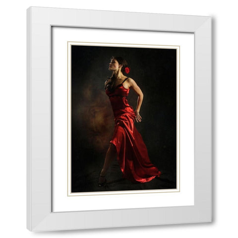 Antonella White Modern Wood Framed Art Print with Double Matting by Miriana
