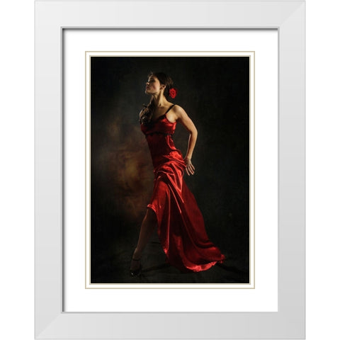 Antonella White Modern Wood Framed Art Print with Double Matting by Miriana