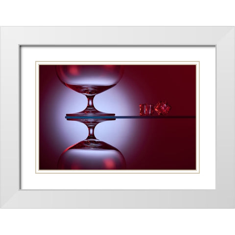 Symmetry White Modern Wood Framed Art Print with Double Matting by Sokac, Drazen