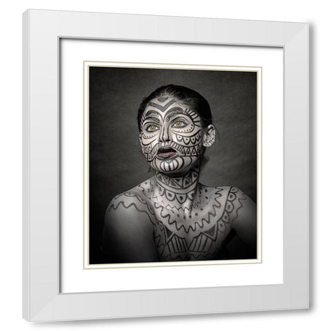 A Painted Lady White Modern Wood Framed Art Print with Double Matting by Bhattacharyya, Partha