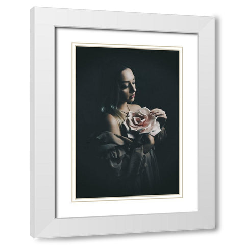 Flowers White Modern Wood Framed Art Print with Double Matting by Kurz, Christian