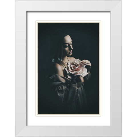 Flowers White Modern Wood Framed Art Print with Double Matting by Kurz, Christian