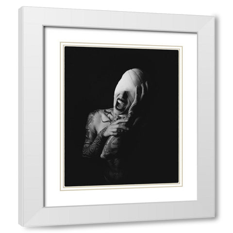 the scream White Modern Wood Framed Art Print with Double Matting by Kurz, Christian