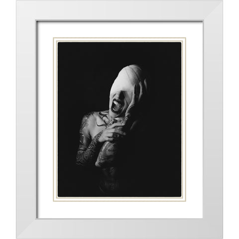 the scream White Modern Wood Framed Art Print with Double Matting by Kurz, Christian