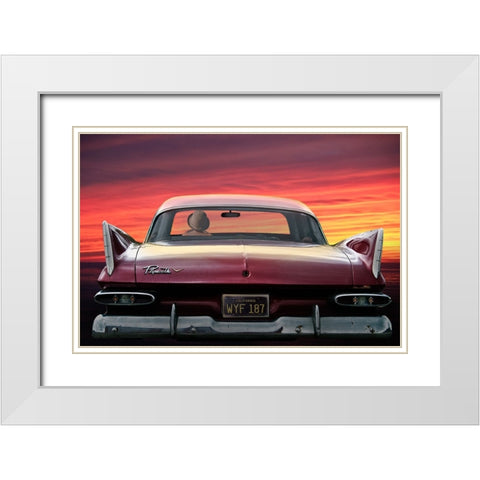 PLYMOUTH SAVOY White Modern Wood Framed Art Print with Double Matting by Butterworth, Larry