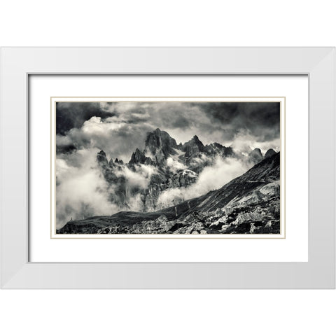 CaMg(CO3)2 White Modern Wood Framed Art Print with Double Matting by Ian Nedelcu, Mihai