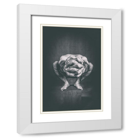 Body Portrait White Modern Wood Framed Art Print with Double Matting by Saeidinia, Afshin