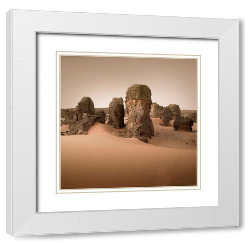 Erg Admer White Modern Wood Framed Art Print with Double Matting by Billet, Jean-Luc