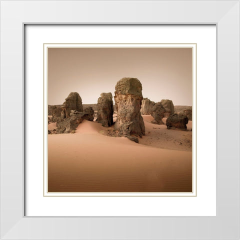 Erg Admer White Modern Wood Framed Art Print with Double Matting by Billet, Jean-Luc