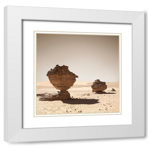 Erg Admer White Modern Wood Framed Art Print with Double Matting by Billet, Jean-Luc