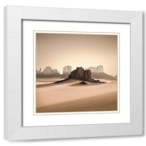 Erg Admer White Modern Wood Framed Art Print with Double Matting by Billet, Jean-Luc