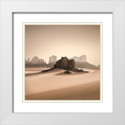 Erg Admer White Modern Wood Framed Art Print with Double Matting by Billet, Jean-Luc