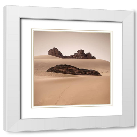 Erg Admer White Modern Wood Framed Art Print with Double Matting by Billet, Jean-Luc