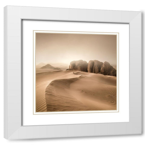 Erg Admer White Modern Wood Framed Art Print with Double Matting by Billet, Jean-Luc