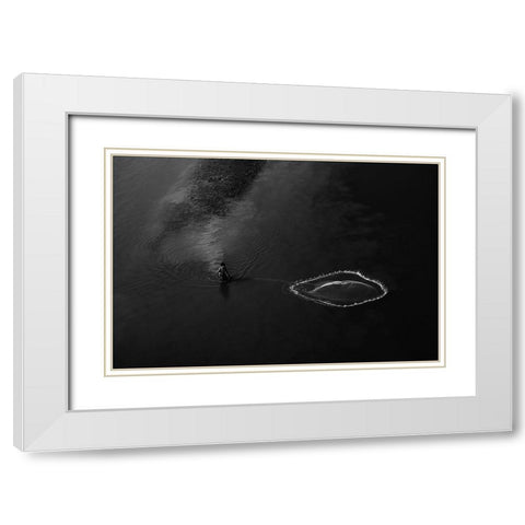 The Way Of Life Dominated By Water White Modern Wood Framed Art Print with Double Matting by Biswas, Kuntal