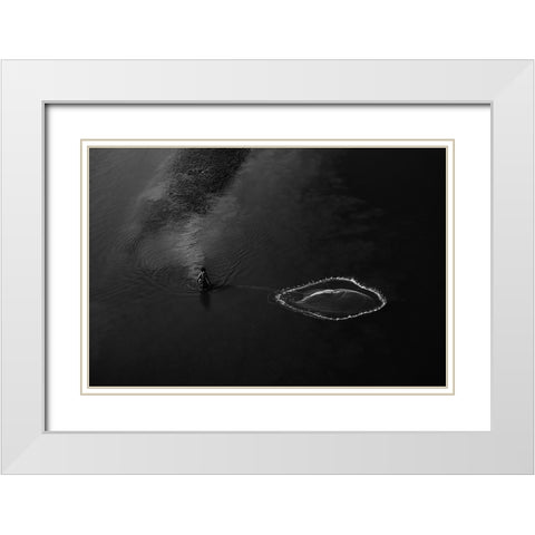 The Way Of Life Dominated By Water White Modern Wood Framed Art Print with Double Matting by Biswas, Kuntal