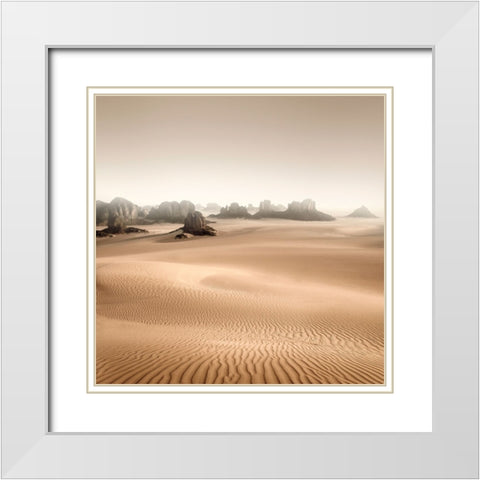 Erg Admer White Modern Wood Framed Art Print with Double Matting by Billet, Jean-Luc