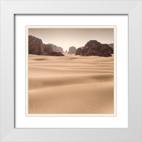 Erg Admer White Modern Wood Framed Art Print with Double Matting by Billet, Jean-Luc
