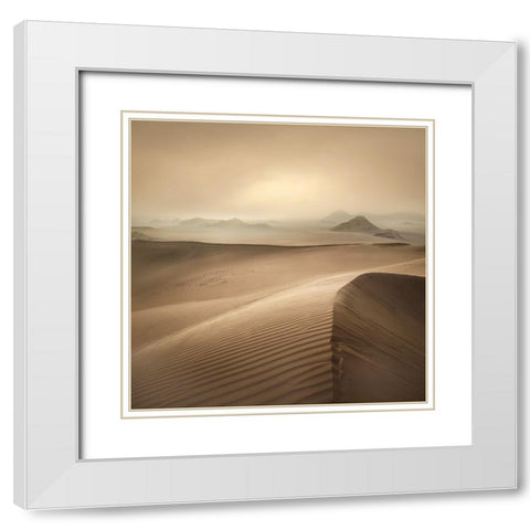Erg Admer White Modern Wood Framed Art Print with Double Matting by Billet, Jean-Luc