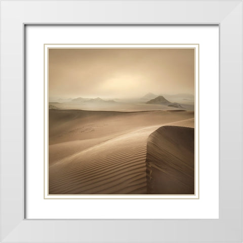 Erg Admer White Modern Wood Framed Art Print with Double Matting by Billet, Jean-Luc