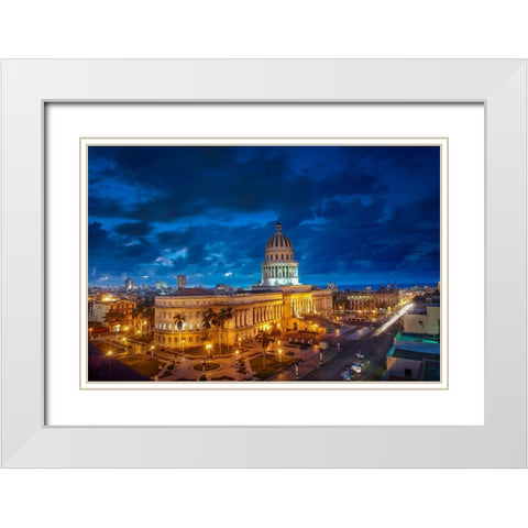 Capitolio White Modern Wood Framed Art Print with Double Matting by Creativeartsolution, Khoshro