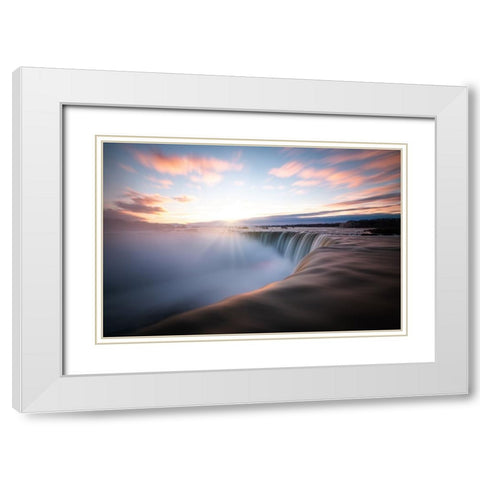 Niagara White Modern Wood Framed Art Print with Double Matting by Schaarschmidt, Christoph